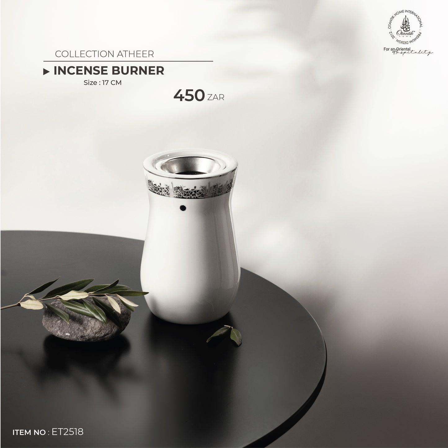 Incense Burner From Ather - White+Silver