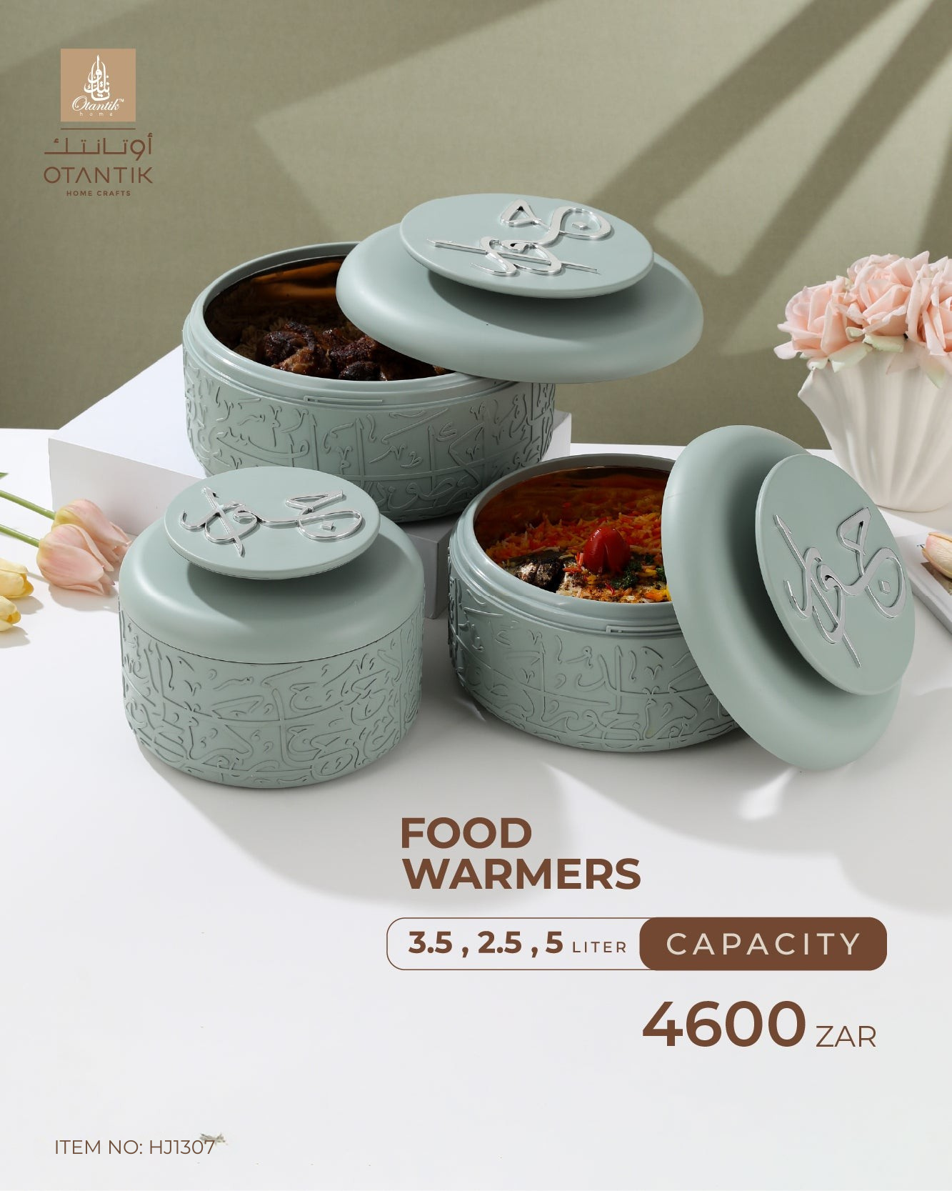 Food Warmer Set From Jiwar - Light Green + Silver