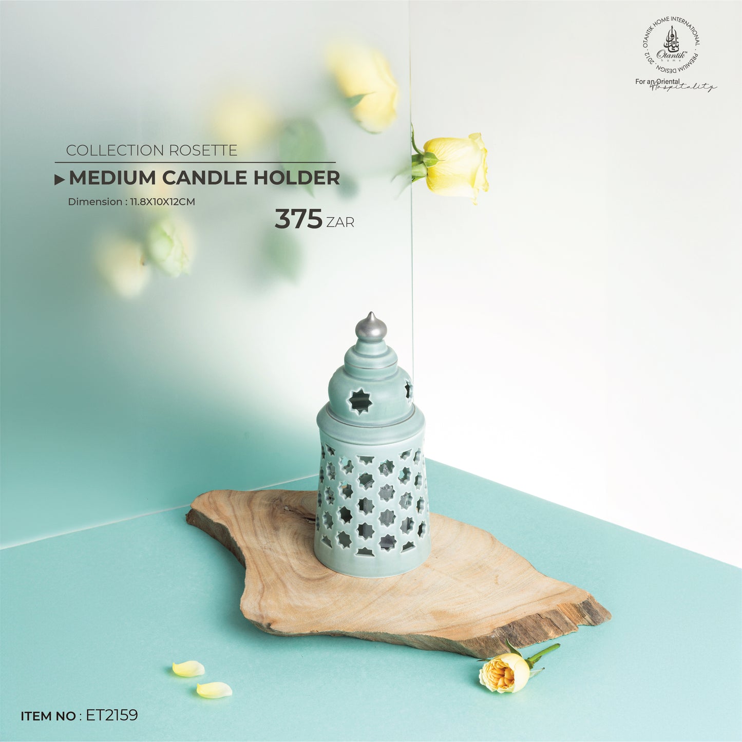 Medium electronic Candle From Rosette - Blue