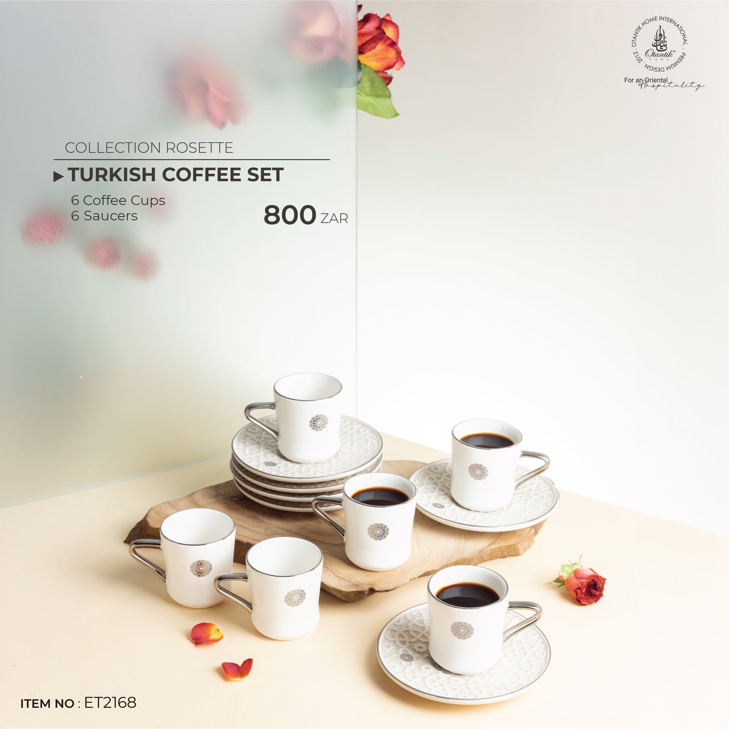 Turkish Coffee Set From Rosette - Beige