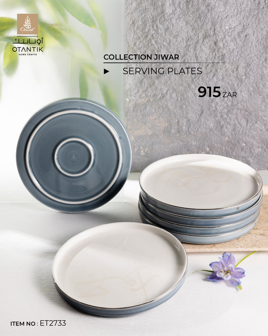 Serving Plate from Jiwar - Blue + Silver