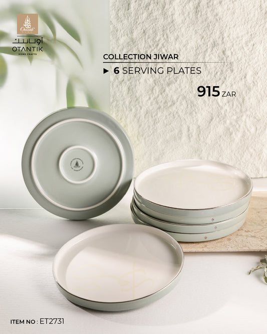 Serving Plate from Jiwar - Green + Silver