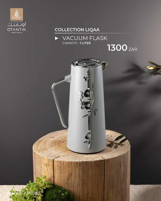 Vacuum Flask for Tea And Coffee From Liqaa -Grey + Silver