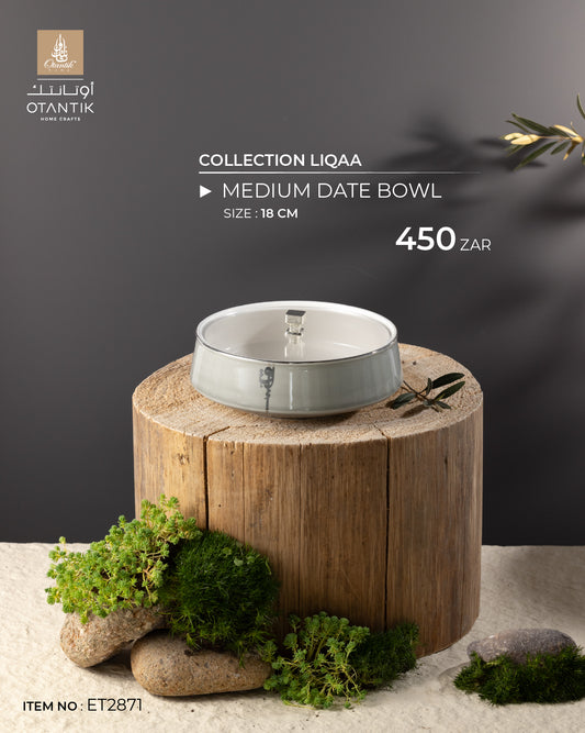 Medium Date Bowl From Liqaa -  Grey + Silver