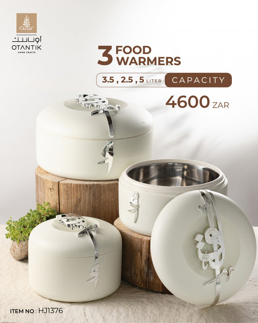 Food Warmer Set From Liqaa - White + Silver